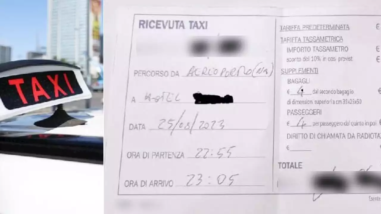 Tassista si fa pagare 100 euro per una corsa di 7 km: 'Turisti allibiti'