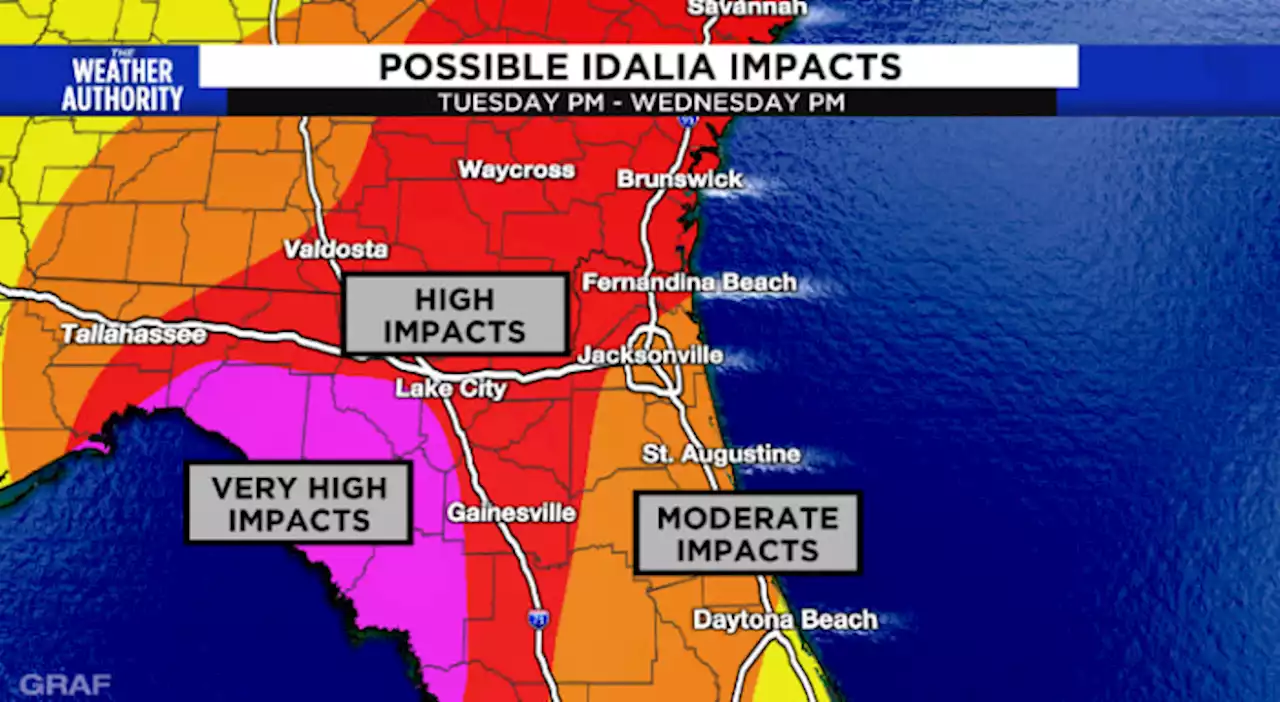 Inland Northeast Florida counties expected to take brunt of local effects from Hurricane Idalia