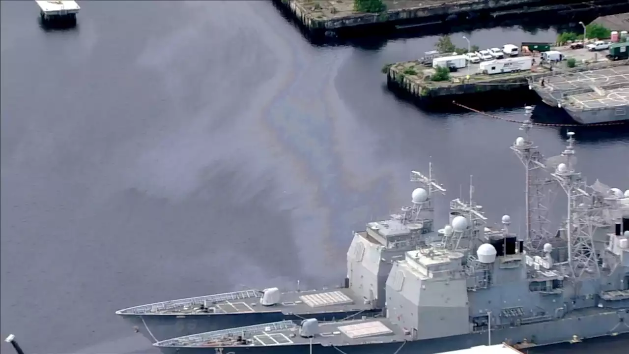 Coast Guard responds to oil spill in Philadelphia Navy Yard