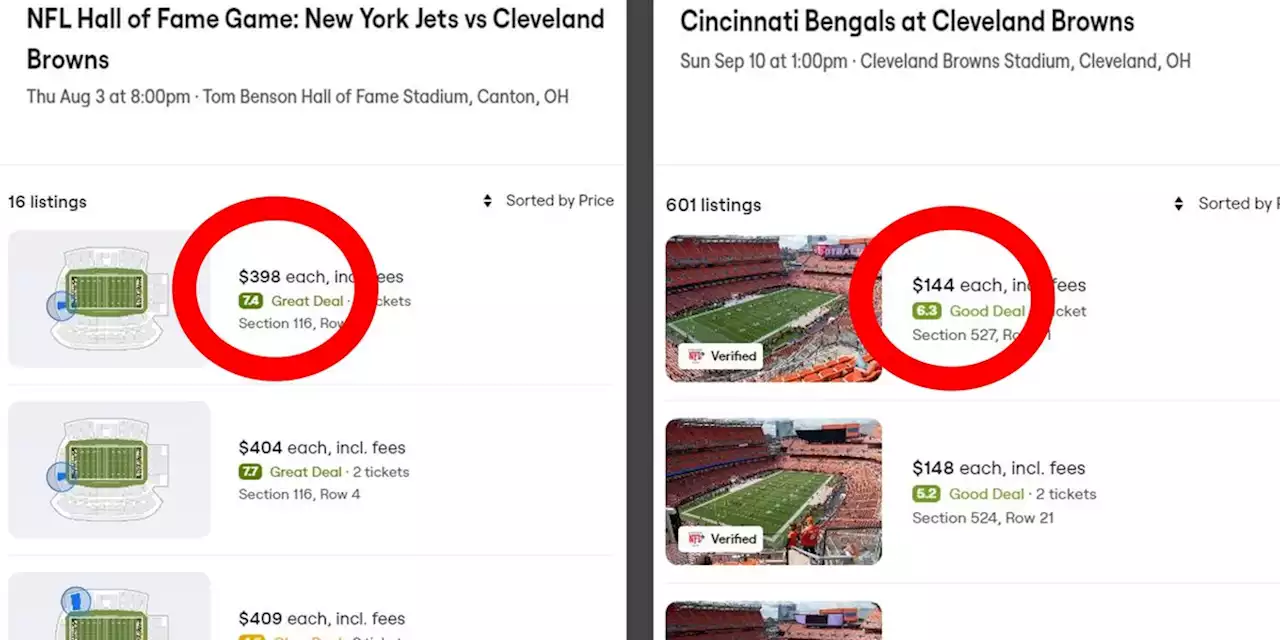 Cheapest Hall of Fame Game tickets 3 times Browns home opener price