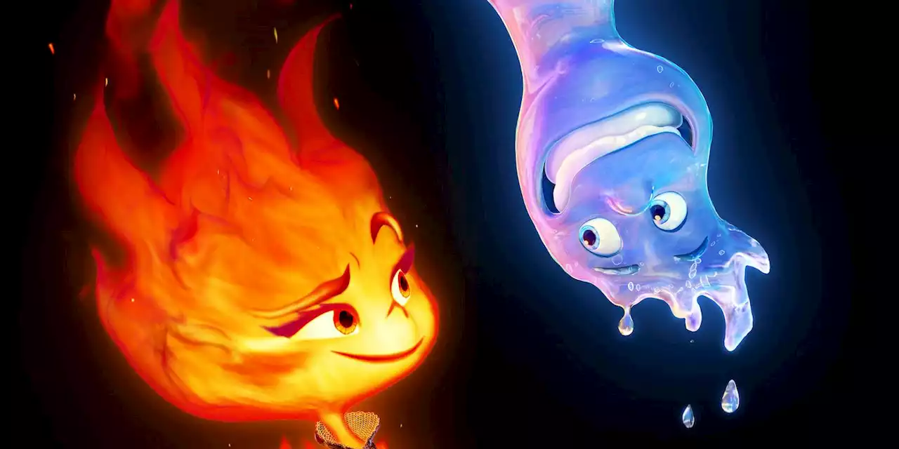 Ember and Wade Get Cozy on 'Elemental's Walmart Exclusive 4K UHD Blu-ray Box Art