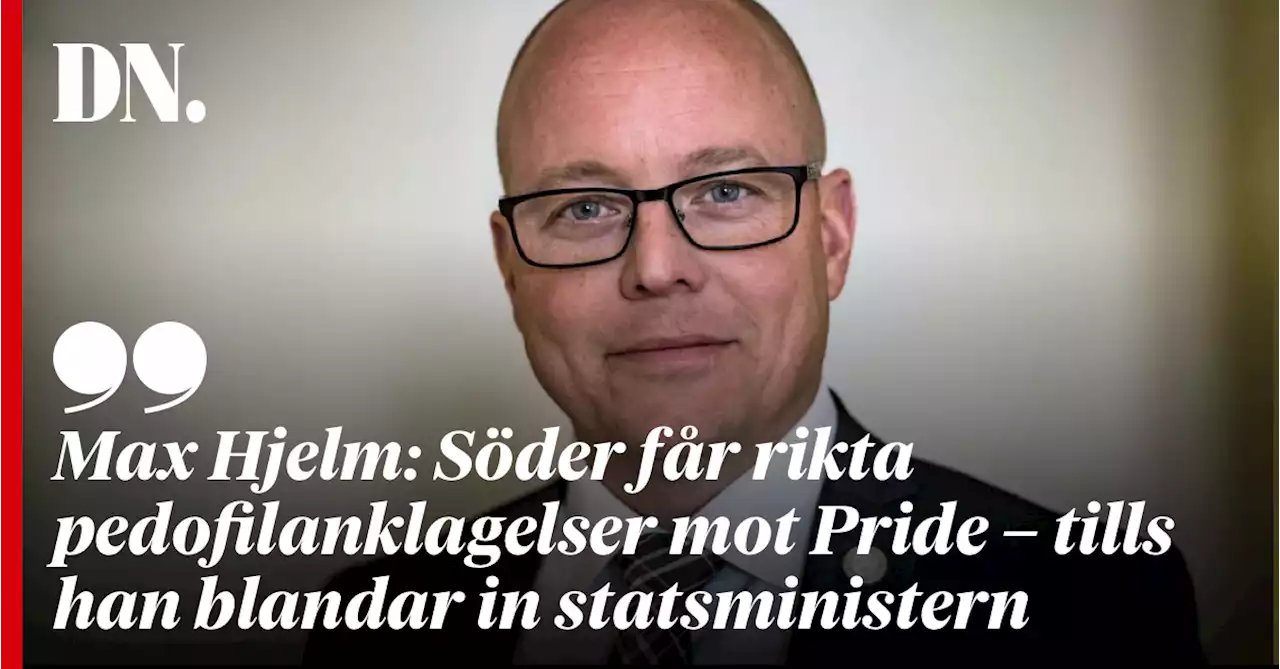 Max Hjelm: Söder får rikta pedofilanklagelser mot Pride – tills han blandar in statsministern