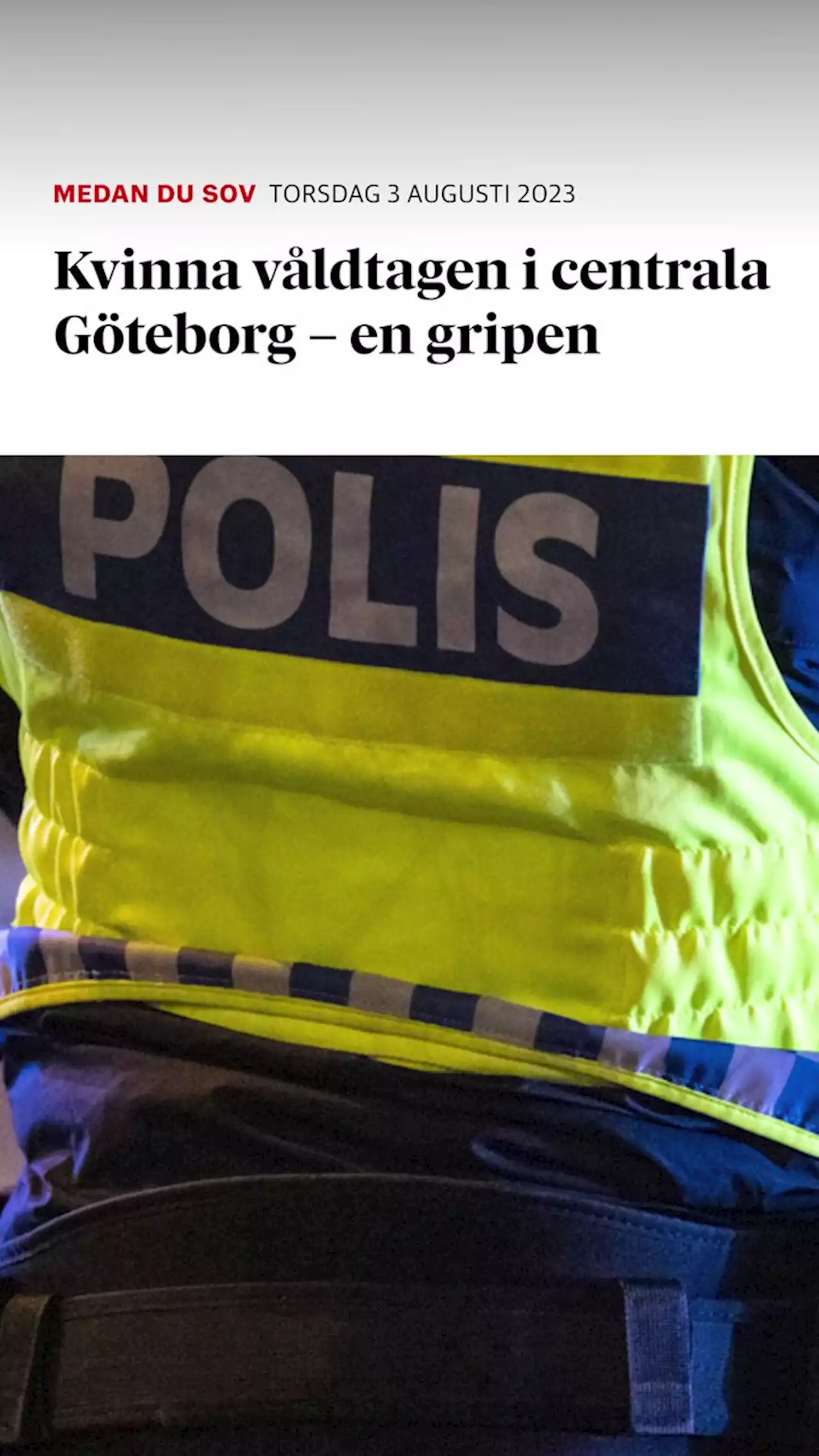 Kvinna sexuellt ofredad i centrala Göteborg