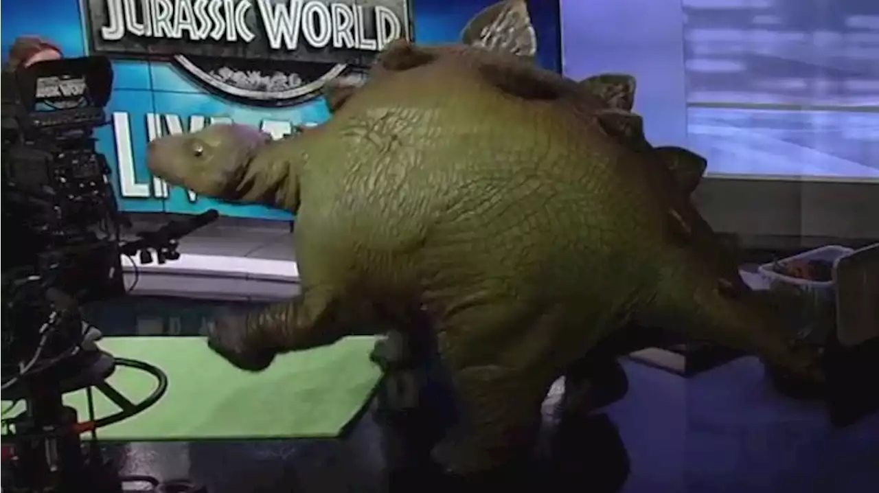 Dinosaurs visit Fox 26 studios