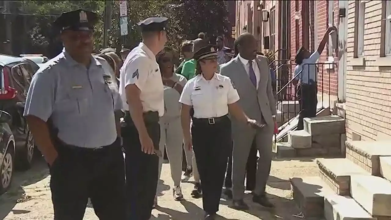 Philadelphia police, city leaders walk for peace in neighborhood rocked by tragedy