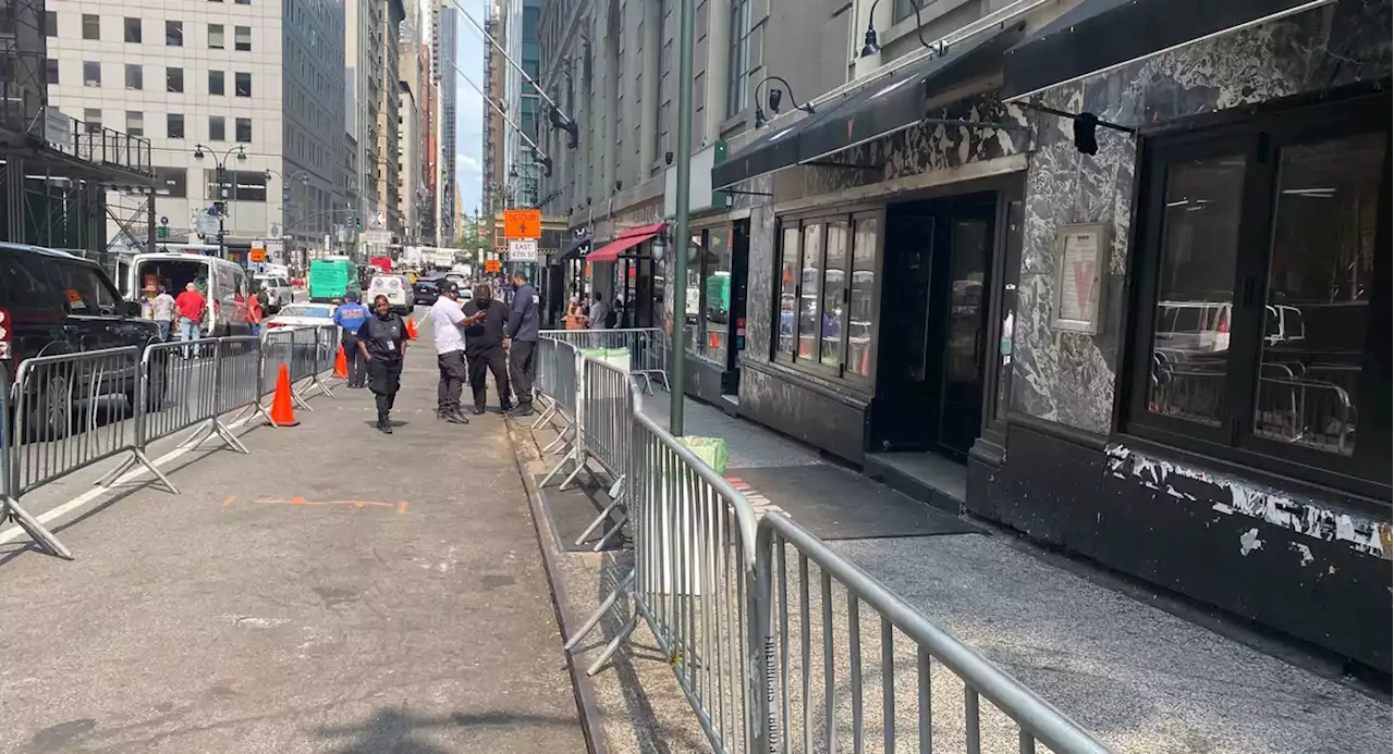 Migrants cleared from sidewalk of Manhattan's Roosevelt Hotel