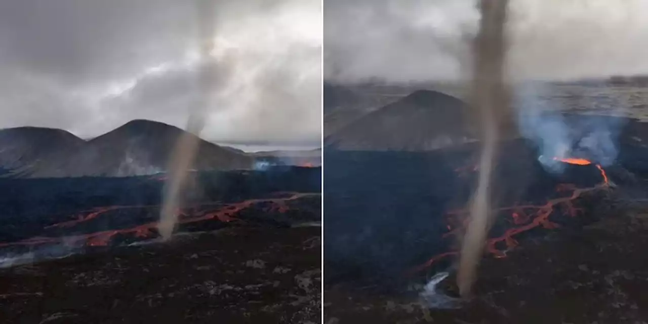 'Vulcão bebê' na Islândia expele lava, cinzas e, agora, tornados