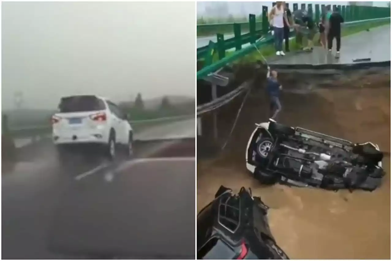 Tufão Doksuri: Carros caem em rio após ponte desabar na China; vídeo