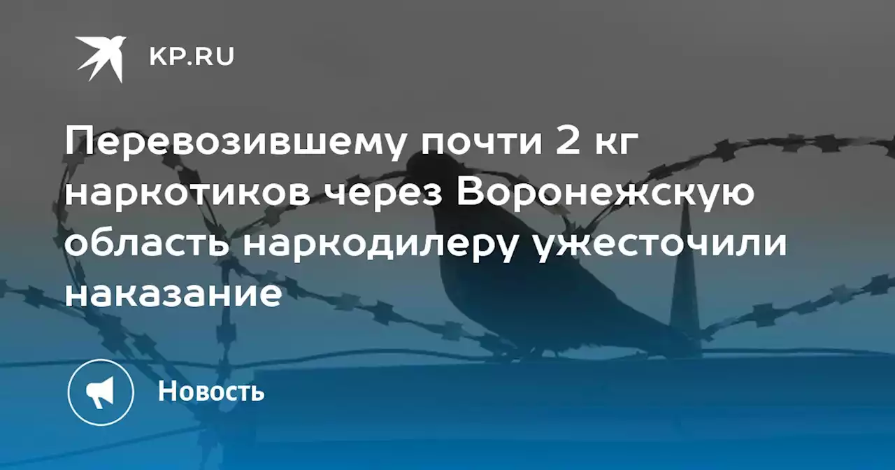 Перевозившему почти 2 кг наркотиков через Воронежскую область наркодилеру ужесточили наказание