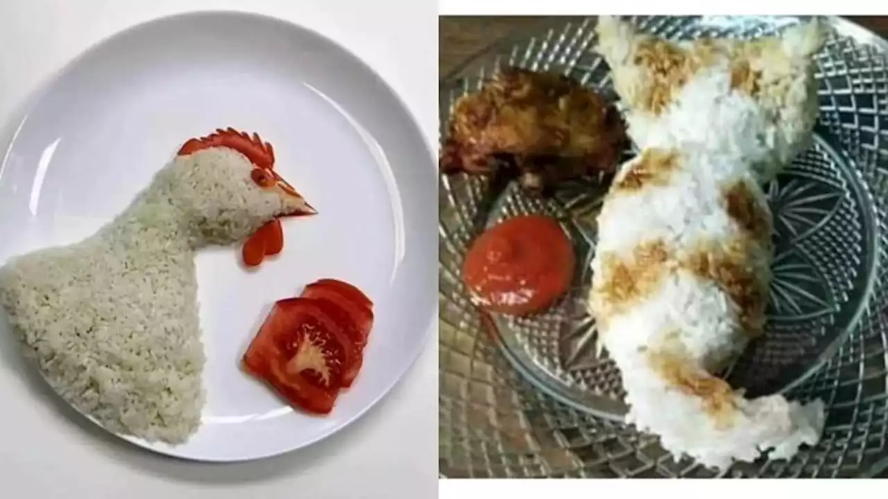 6 Nasi Berbentuk Nyeleneh Ini Bikin Geleng Kepala, Kocak