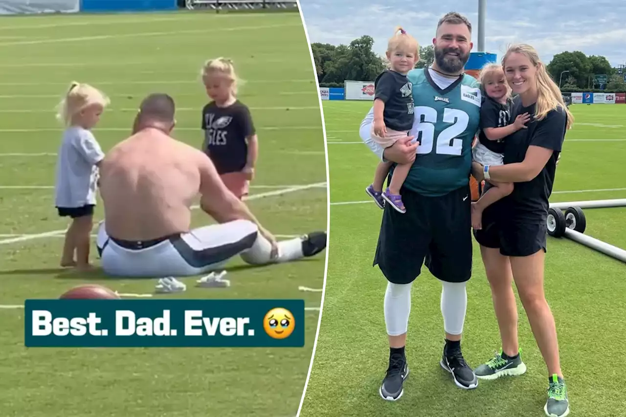 Jason Kelce’s wife fires back at dad-shamers over viral video