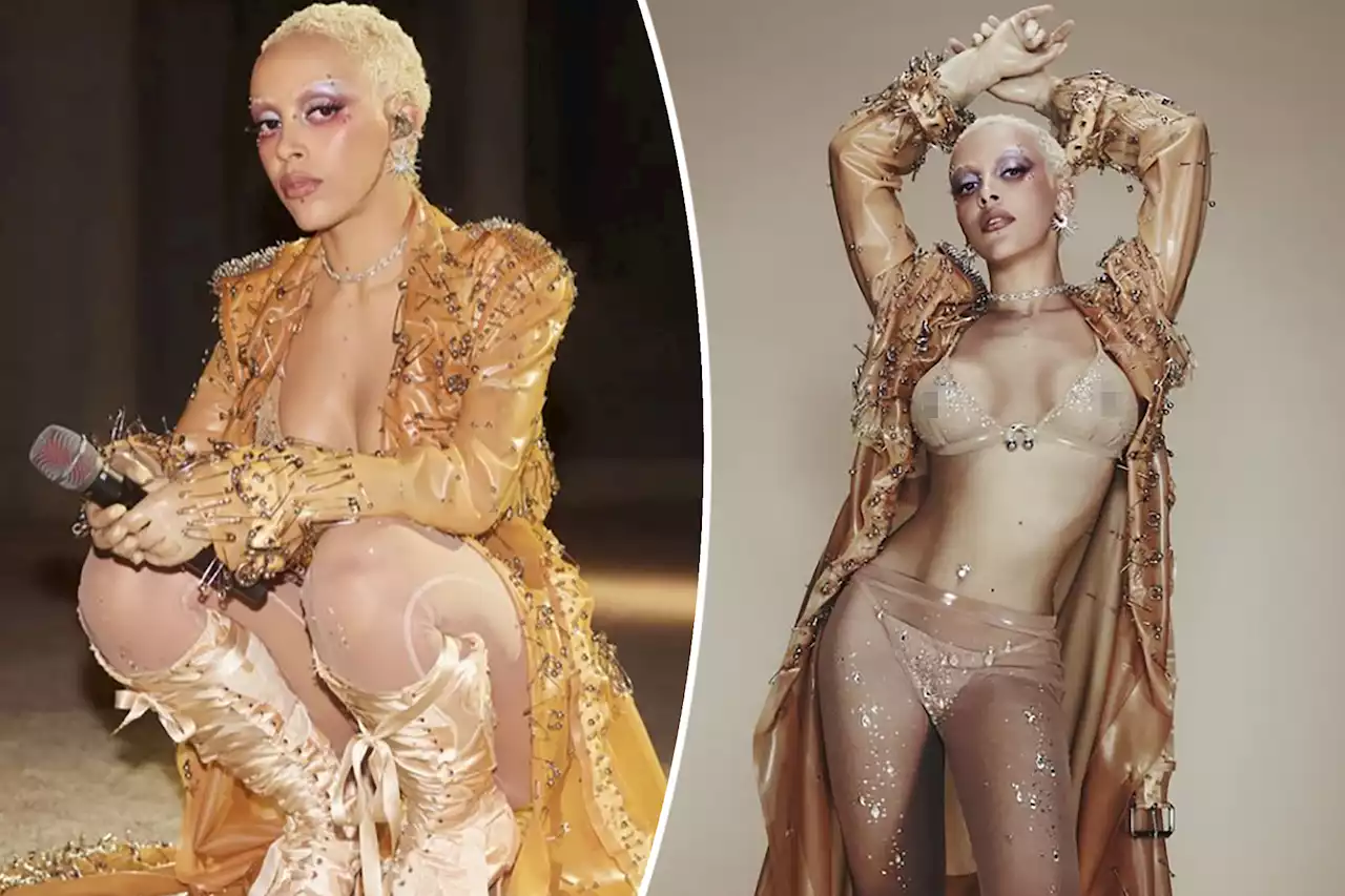 Doja Cat teases Victoria’s Secret World Tour performance in nipple-pierced bra and sheer latex