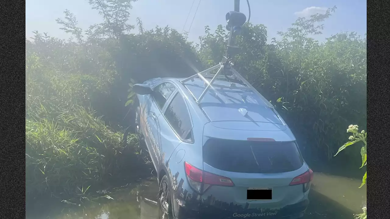 Google Street View Driver Crashes Into Creek During High-Speed Chase