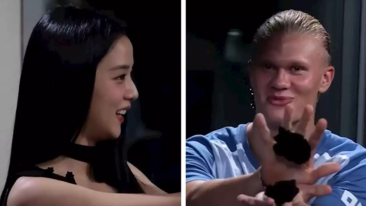 Soccer Star Erling Haaland Gets 'Flower' Dance Lesson From Blackpink's Jisoo