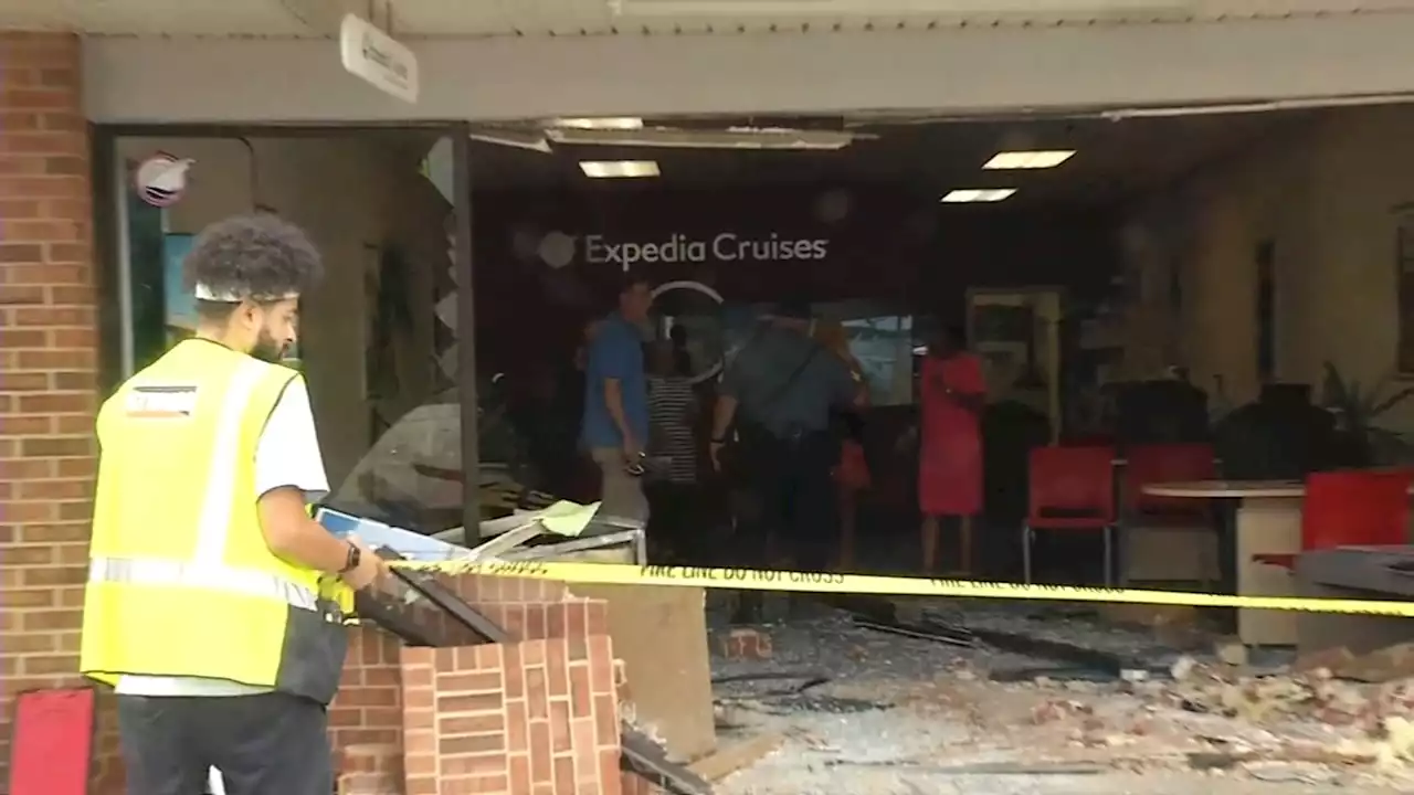 Car crashes through front of business in Bear, Delaware