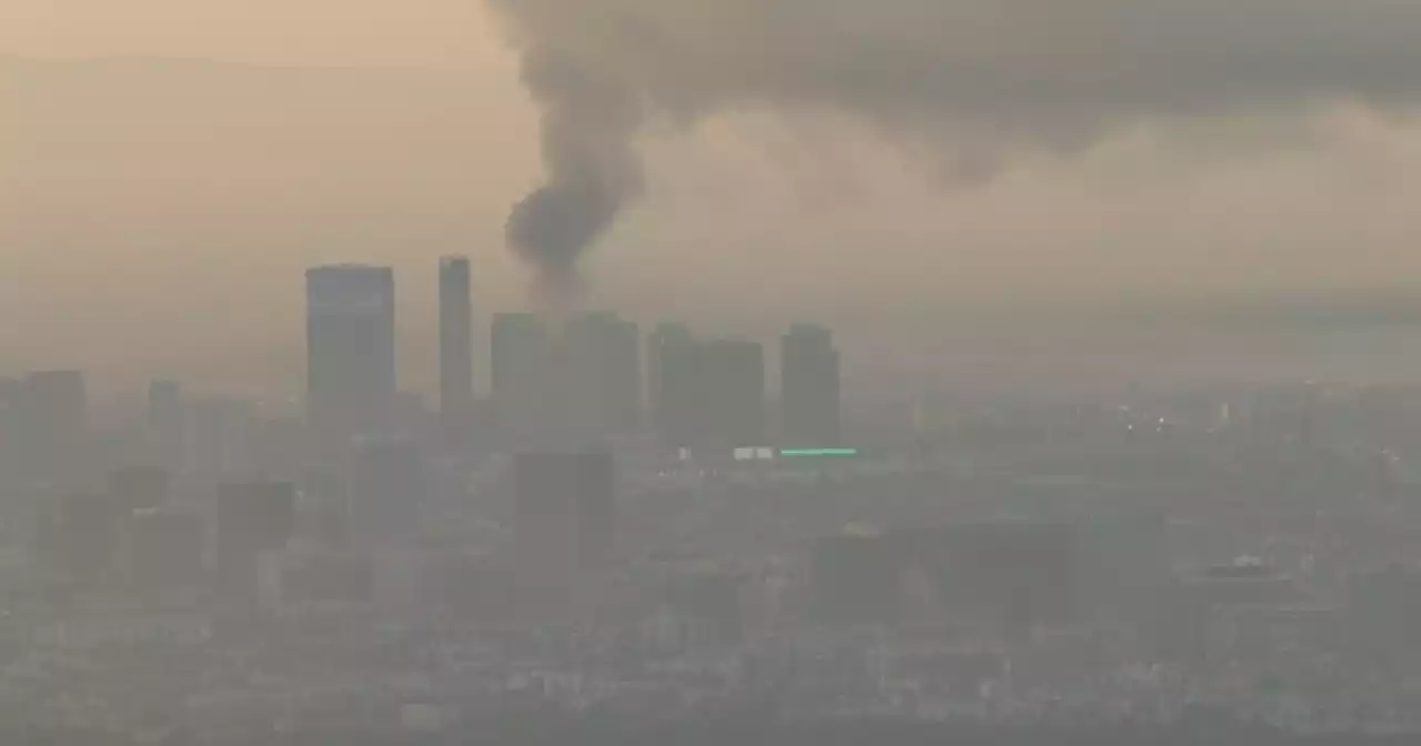 Massive business fire downtown Los Angeles sends plumes of smoke into air