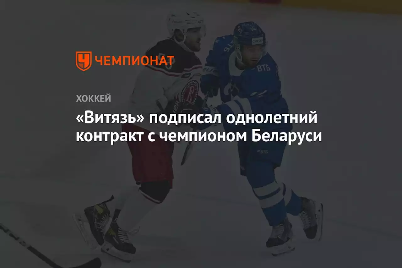 «Витязь» подписал однолетний контракт с чемпионом Беларуси