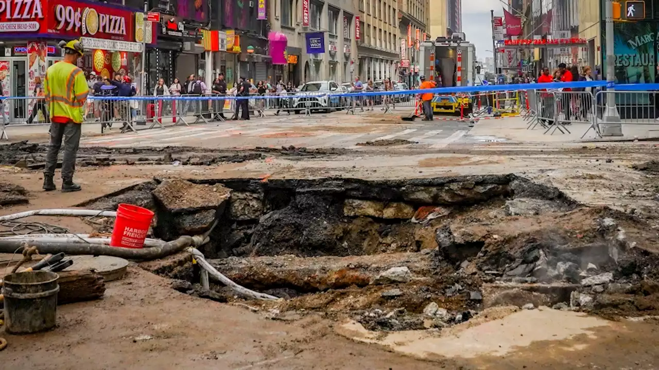 127-year-old water main gives way under NYC's Times Square, flooding streets, subways