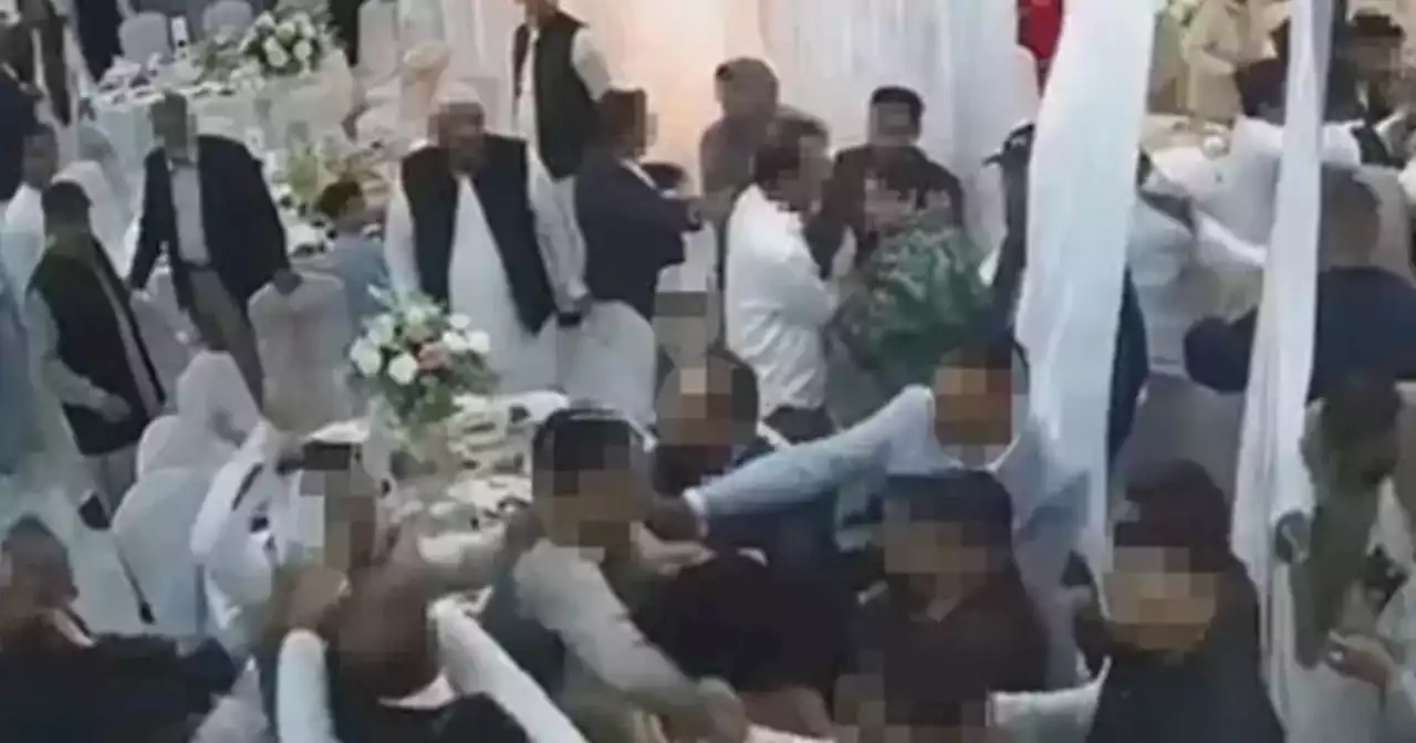 Mass 'Wild West' brawl erupts at wedding as huge rammy caught on CCTV