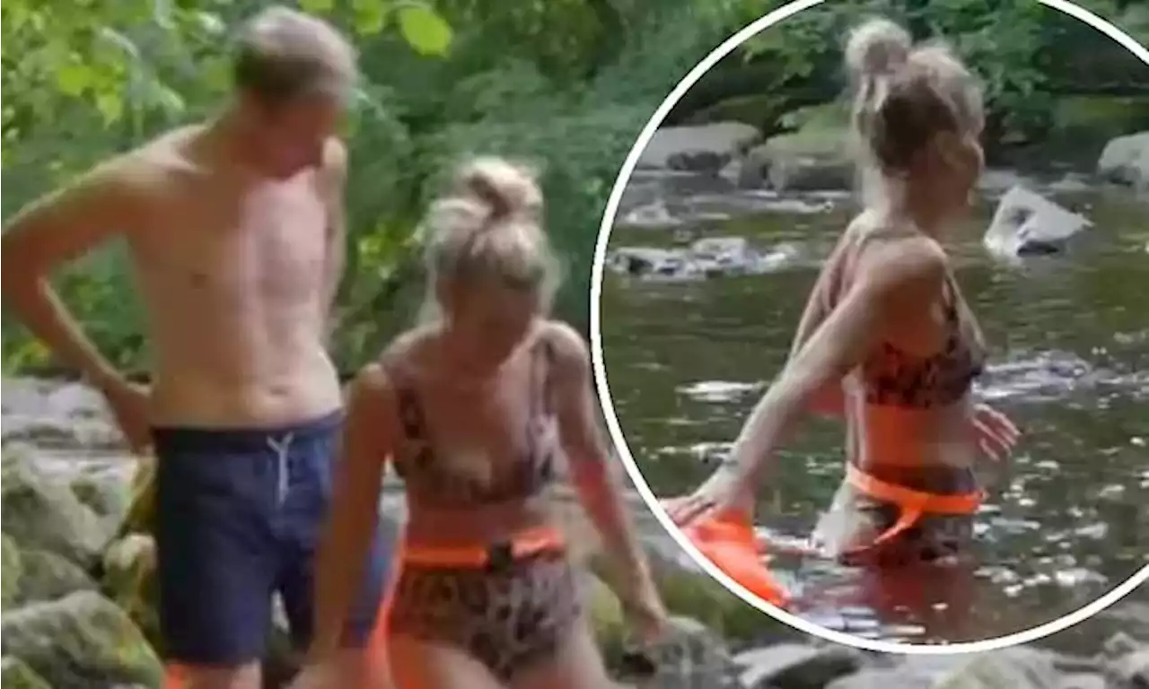 Helen Skelton goes wild swimming in a leopard bikini with Dan Walker