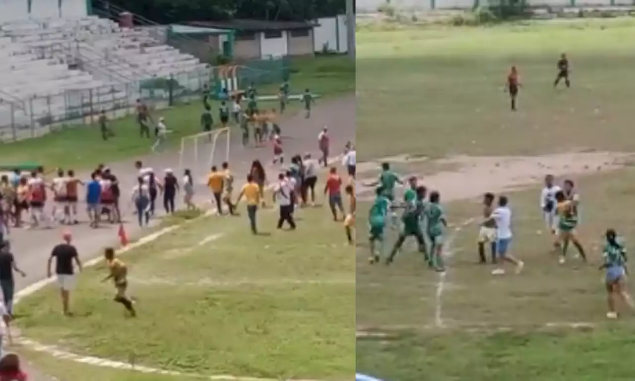 Indignación en el fútbol colombiano por video de batalla campal en torneo de menores