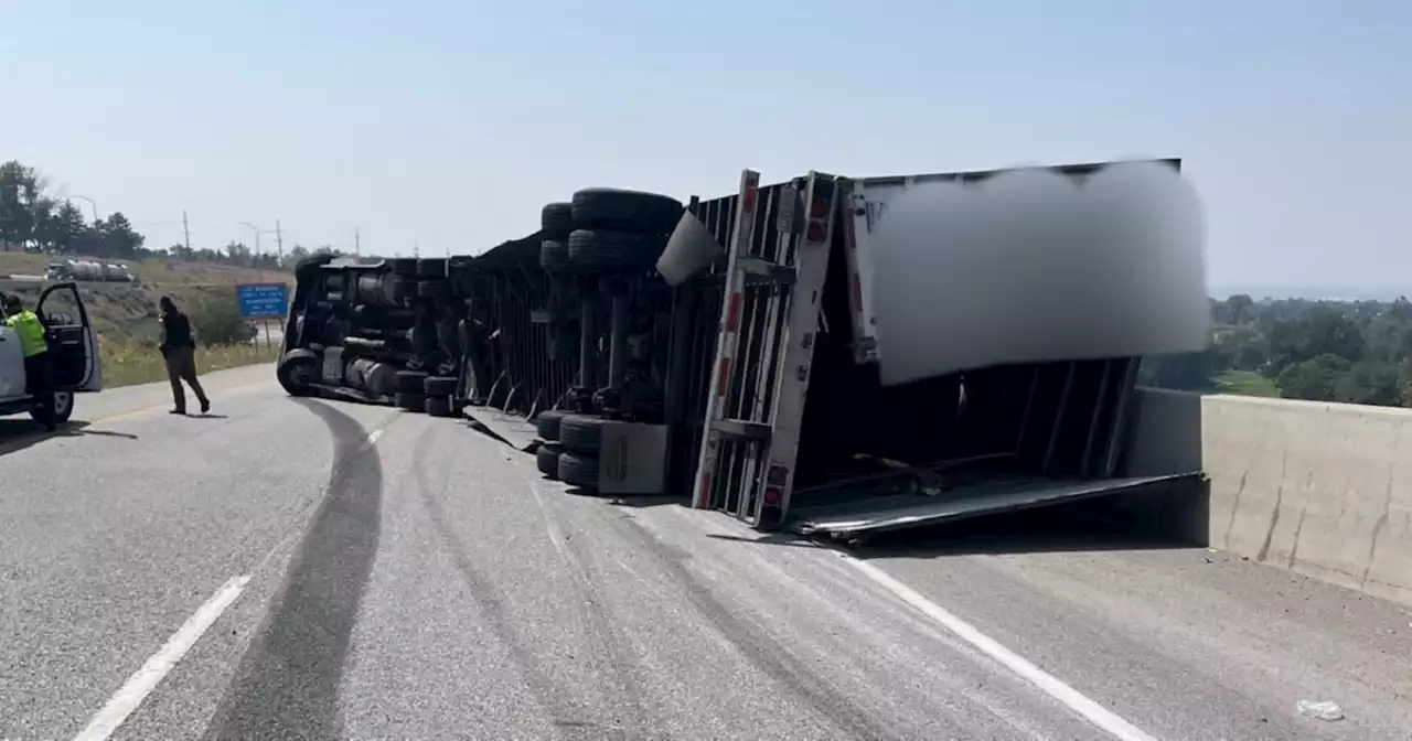 Rolled semi-truck shuts down I-80 from Parleys Canyon