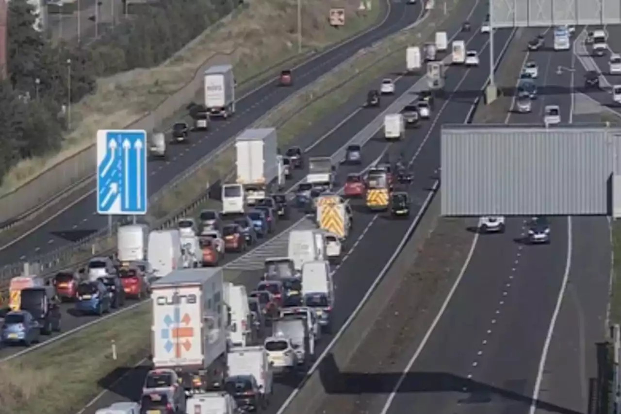 Overturned car sparks traffic delays on major motorway