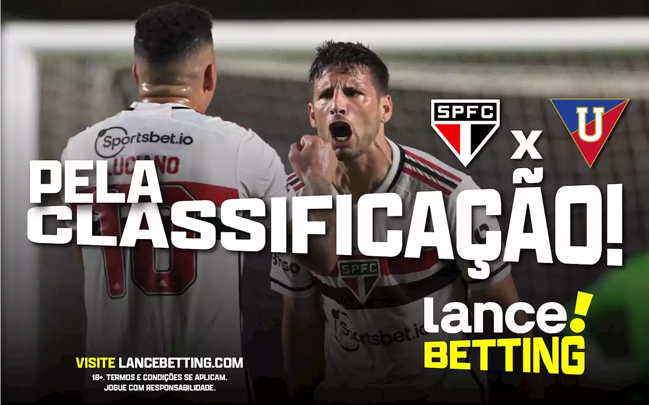 Para avançar nos 90 minutos! Aposte R$10 e ganhe R$70 com o São Paulo na Sul-Americana