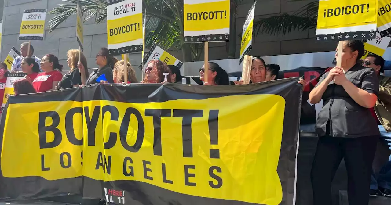 Striking Los Angeles hotel workers vow 'dirty rooms and nonstop noise' at downtown conference