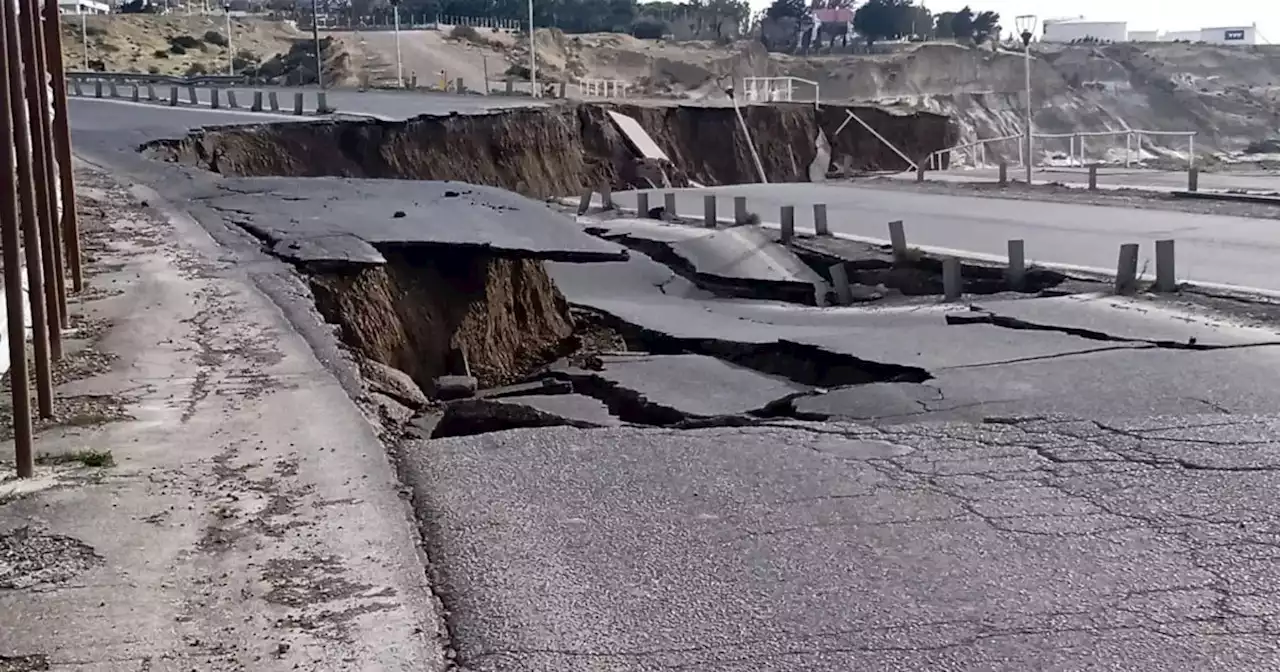 Impactante: se desmoronó la ruta nacional 3 en el acceso a Comodoro Rivadavia | Sucesos