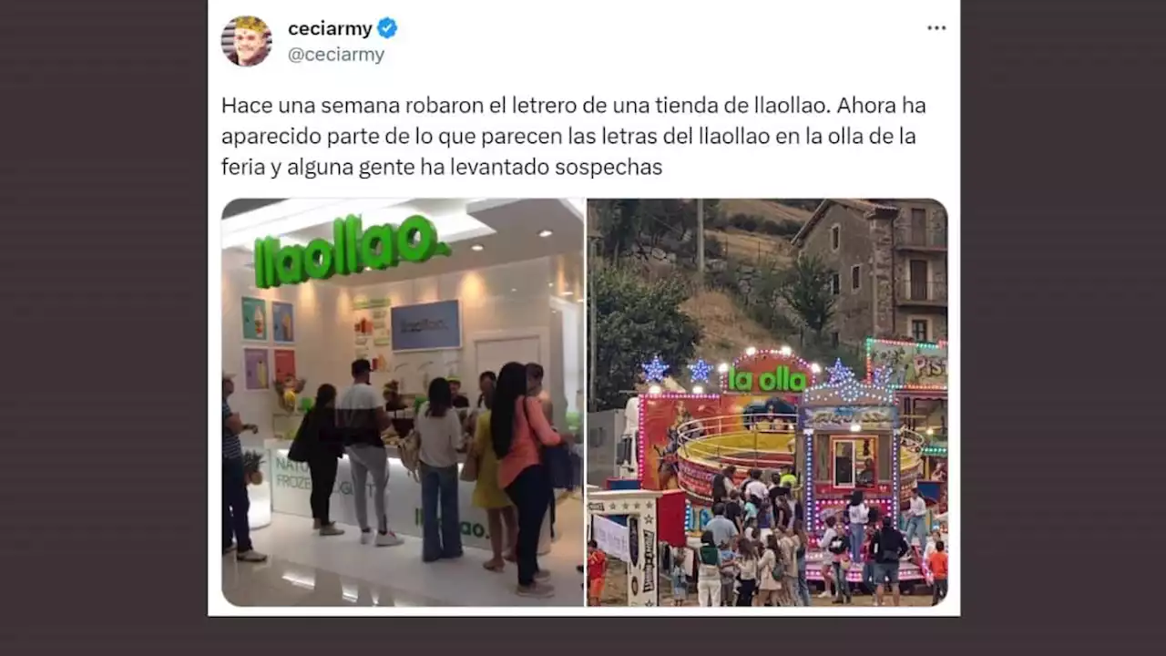 'Robo' en la feria: el secreto del letrero de llaollao desaparecido