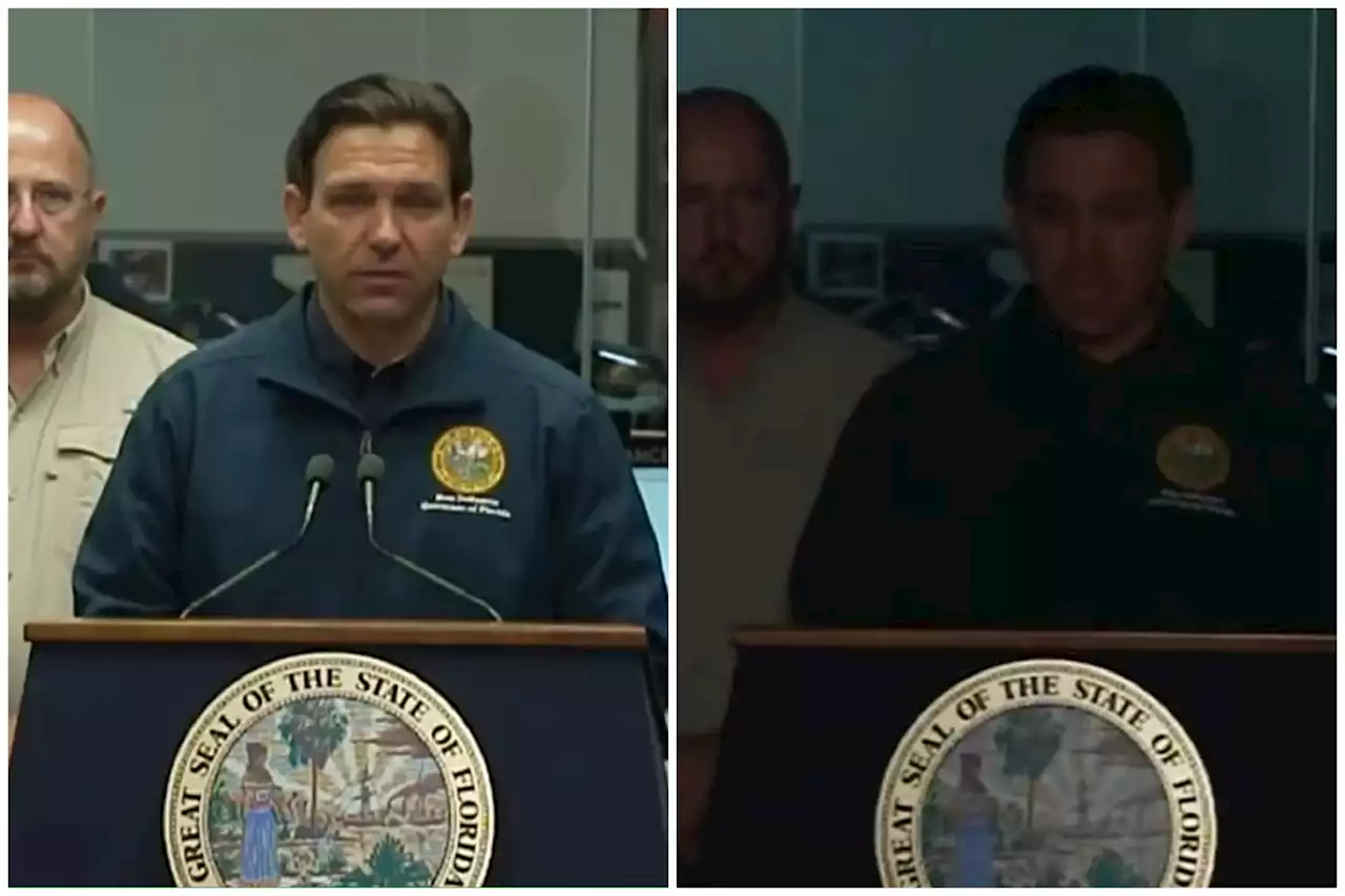 Florida power cut strikes Ron DeSantis' Idalia news briefing