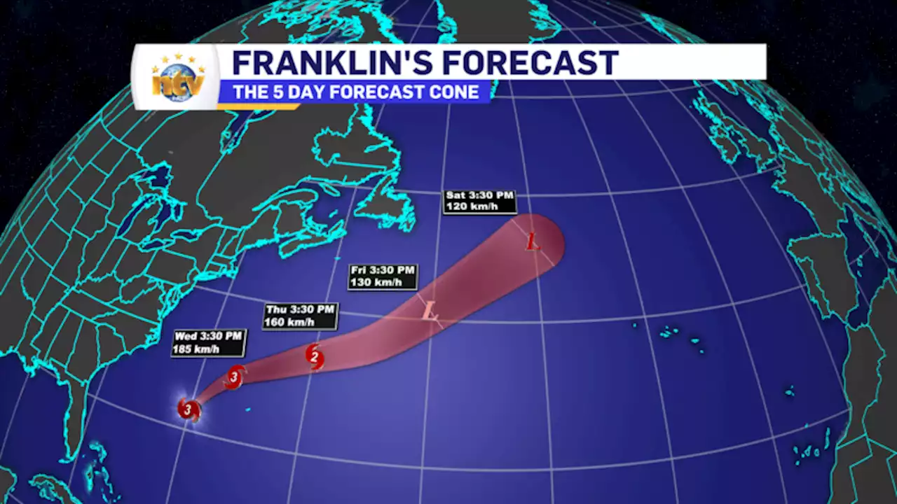 Wednesday & Thursday looking rainy for much of the Province, in part due to Hurricane Franklin