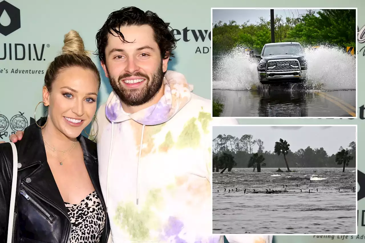 Baker Mayfield and wife evacuate before Hurricane Idalia makes Florida landfall