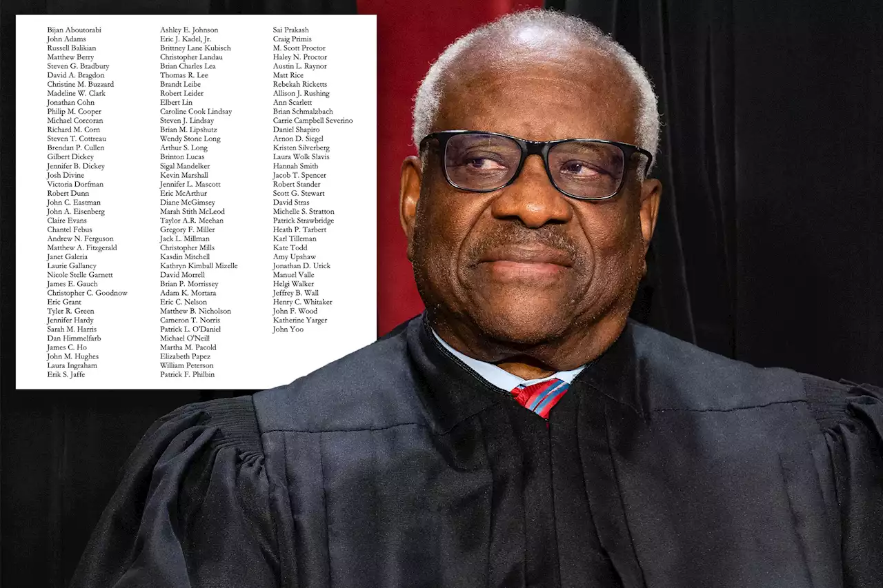 More than 100 ex-Clarence Thomas clerks defend SCOTUS justice over ethics attacks