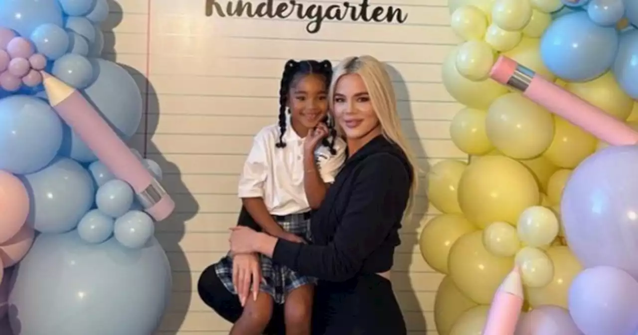 Khloe Kardashian shows off elaborate first day at school for daughter True