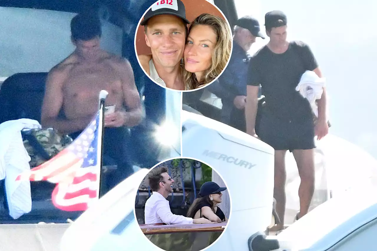 Shirtless Tom Brady relaxes on yacht with nod to Gisele Bündchen as Irina Shayk, Bradley Cooper vacation together