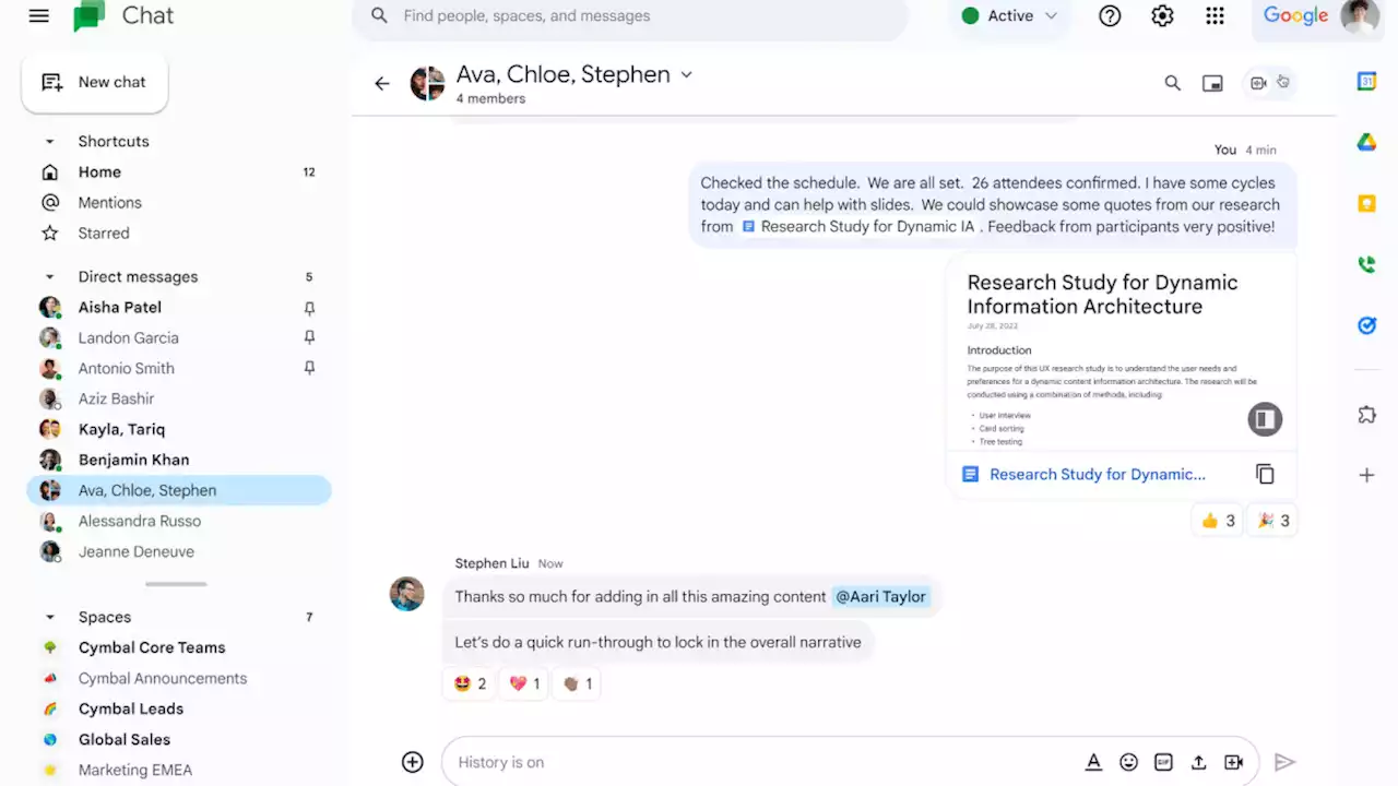 Google Chat is getting a complete redesign, new features powered by AI