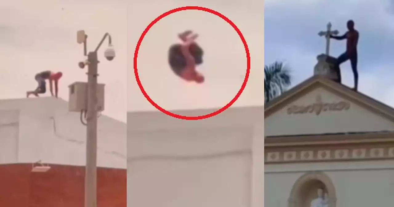 Hombre Araña costeño paralizó y aterró a pueblo colombiano con sus peligrosas acrobacias