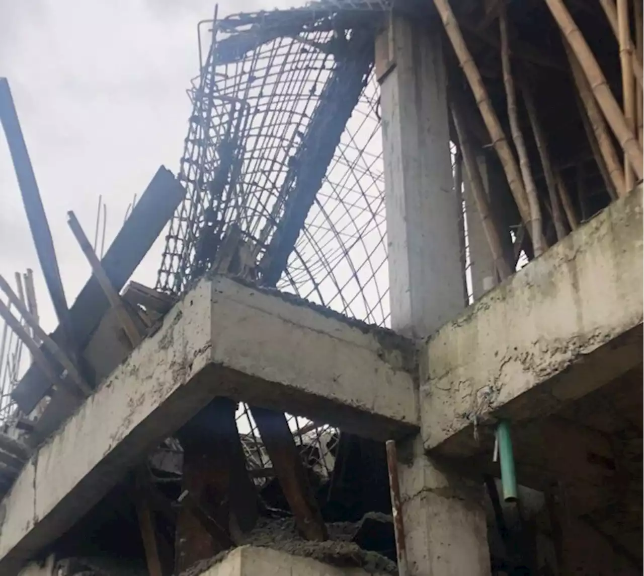 Construction workers escape death as two-storey building collapses in Lagos