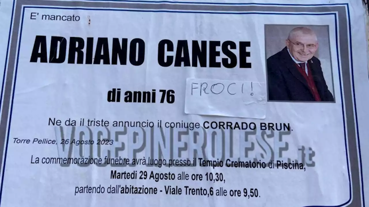 L’omofobia anche dopo la morte: l’insulto sul manifesto funebre