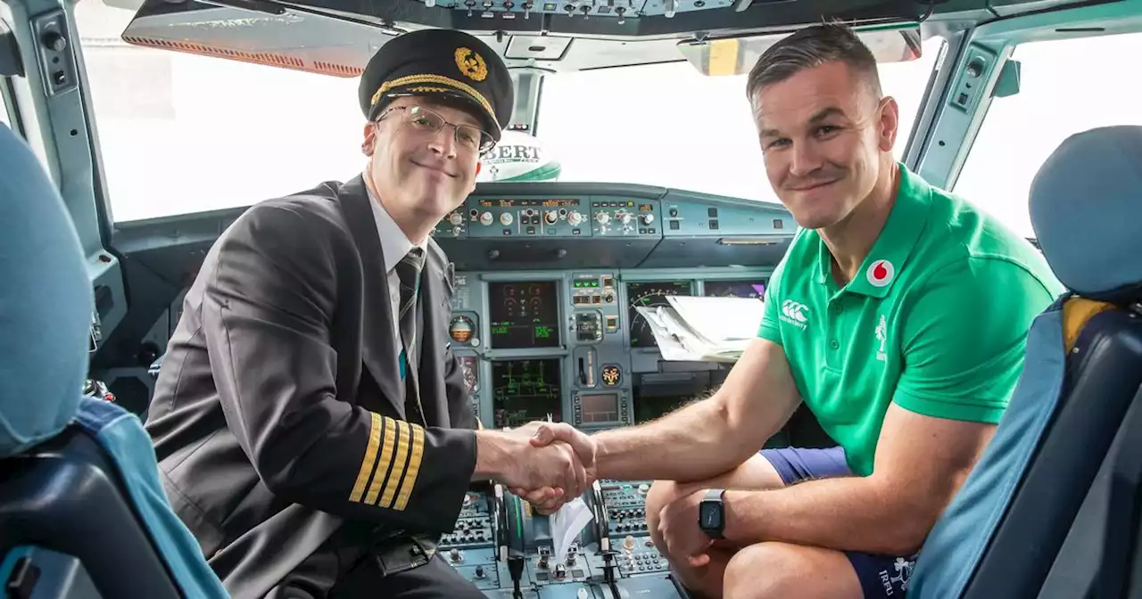 Ireland squad all smiles as they jet out to France for 2023 Rugby World Cup