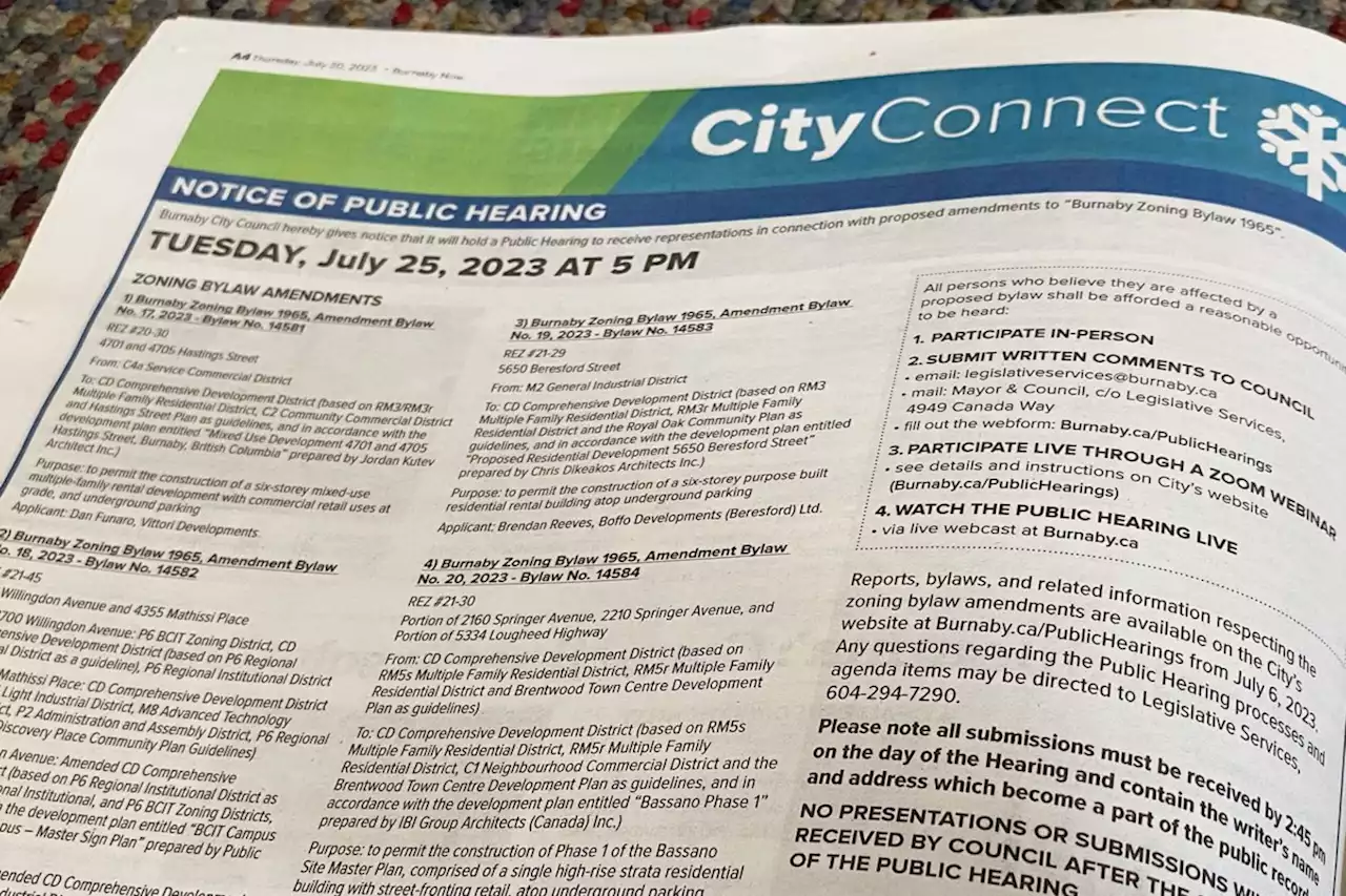 Burnaby ditches print advertising, moves civic notices online