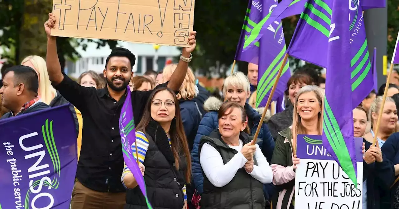 Noise & defiance as hundreds head out on Wirral hospital strike