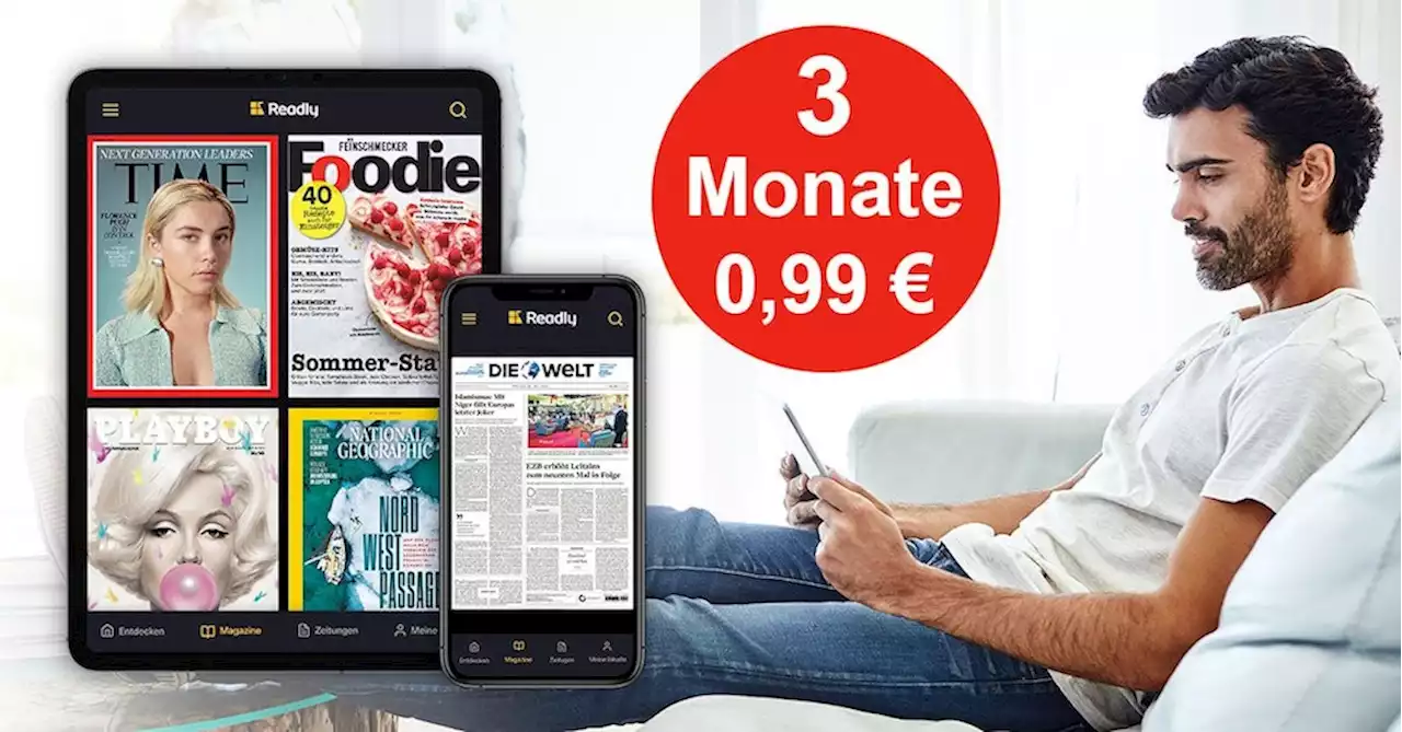 Readly nur 0,99 € für 3 Monate: Angebot nur bis morgen – Über 7.000 Magazine und Zeitungen jederzeit lesen