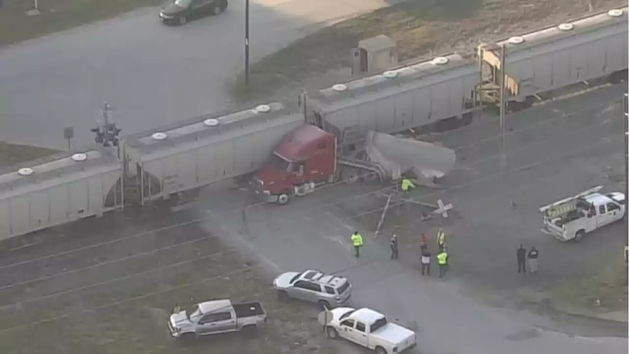 TRAFFIC ALERT: Clean up underway after train hits cement truck in Porter