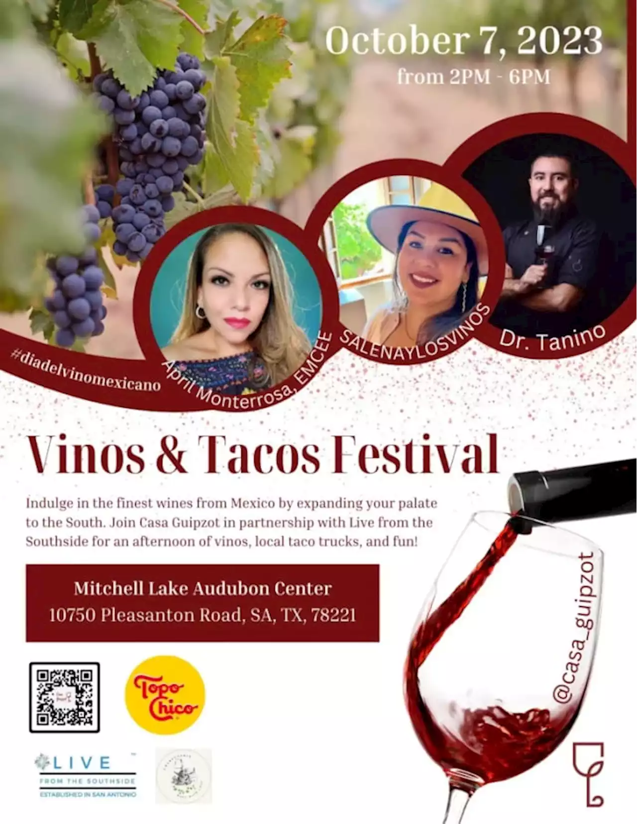 First annual Vinos & Tacos Festival to be held at Mitchell Lake Audubon Center