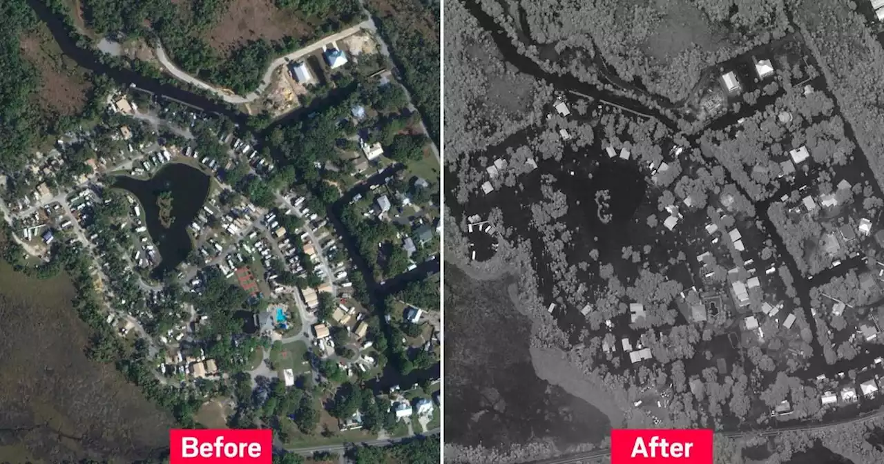 Satellite images show homes submerged underwater after brutal Hurricane Idalia