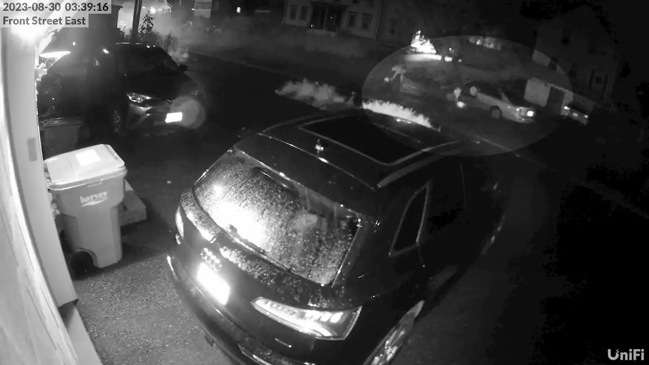 VIDEO: Driver bails out of stolen car as it spins out on Maynard street