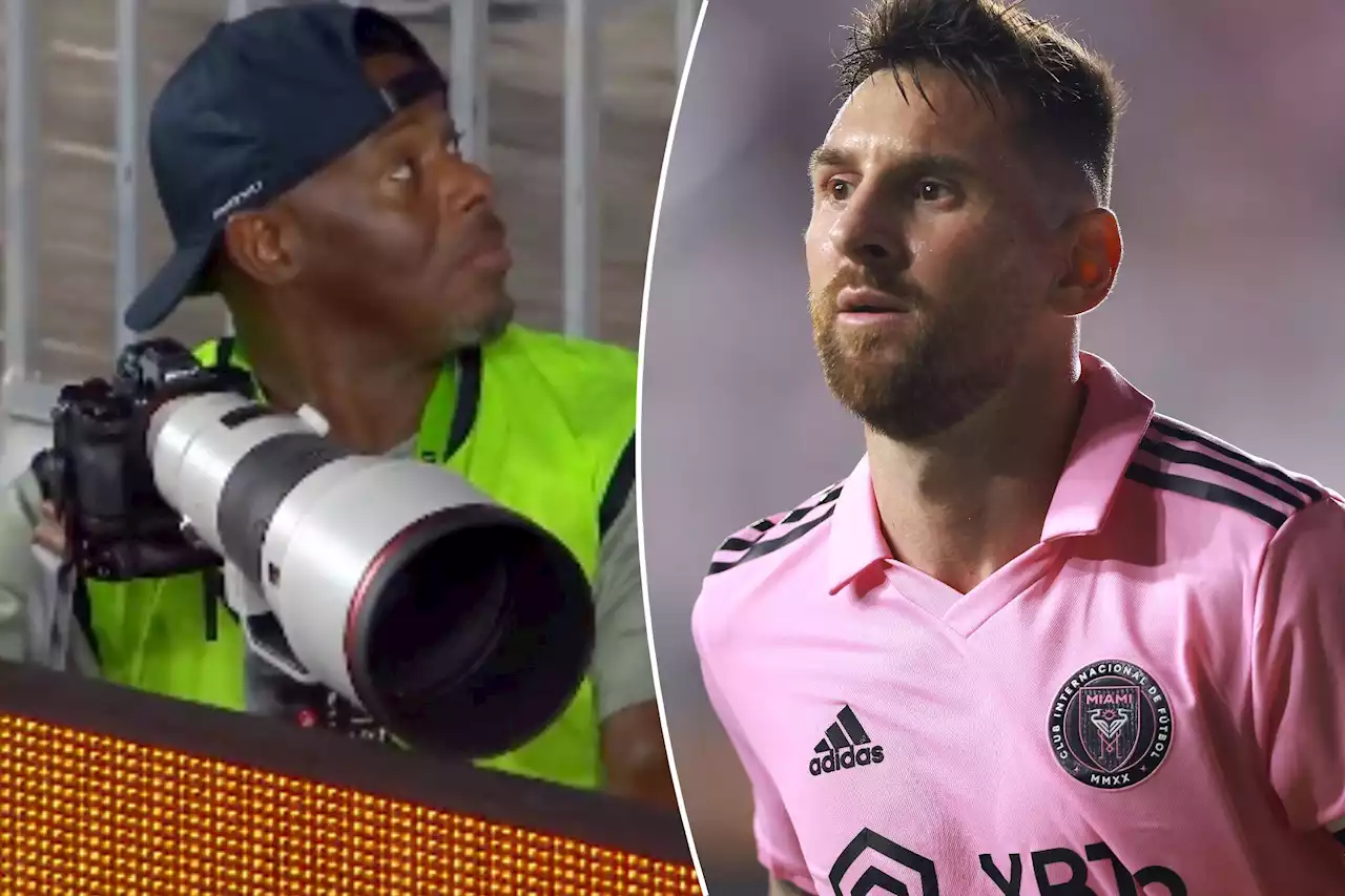 Ken Griffey Jr. works as photographer at Lionel Messi match in Miami